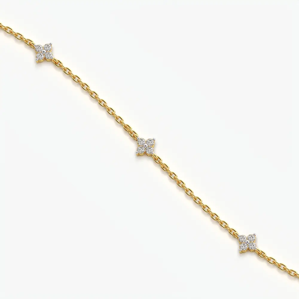 Four Point Star Station Bracelet