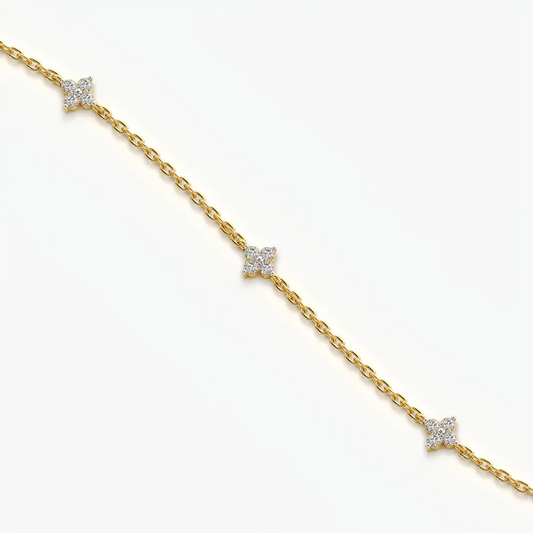 Four Point Star Station Bracelet