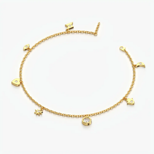 Lucky Seven Dangle Charm Bracelet
