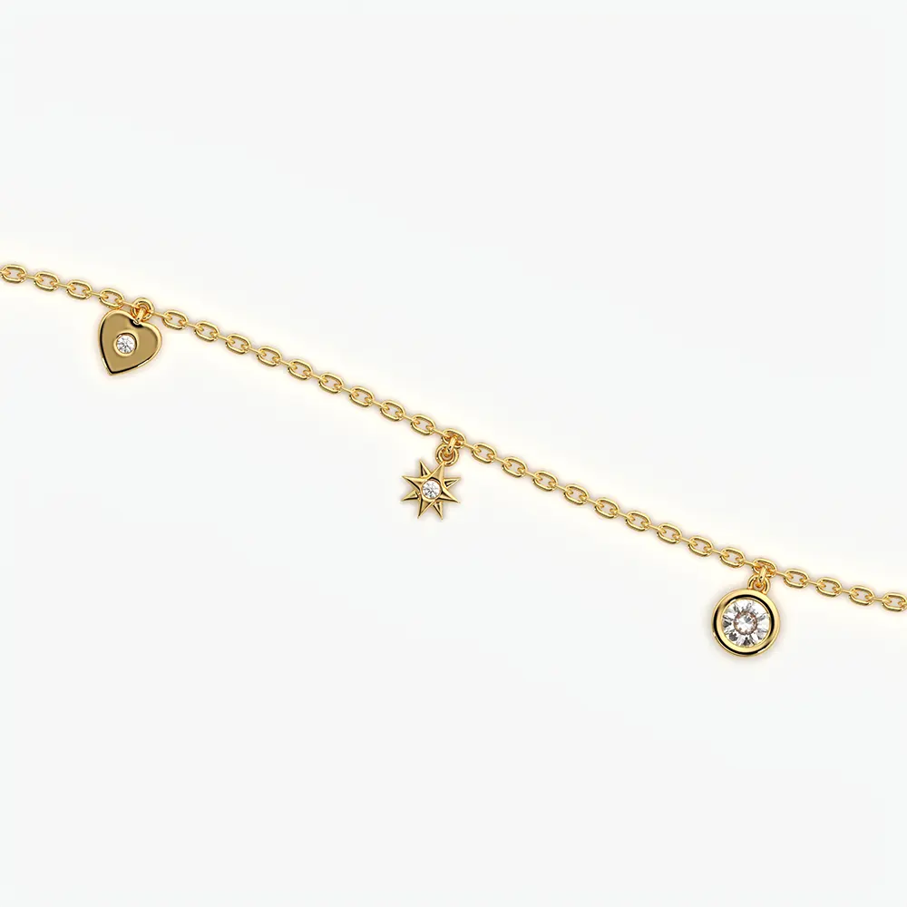 Lucky Seven Dangle Charm Bracelet