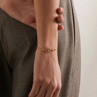 Interlocked Twin Heart Tulip Bracelet