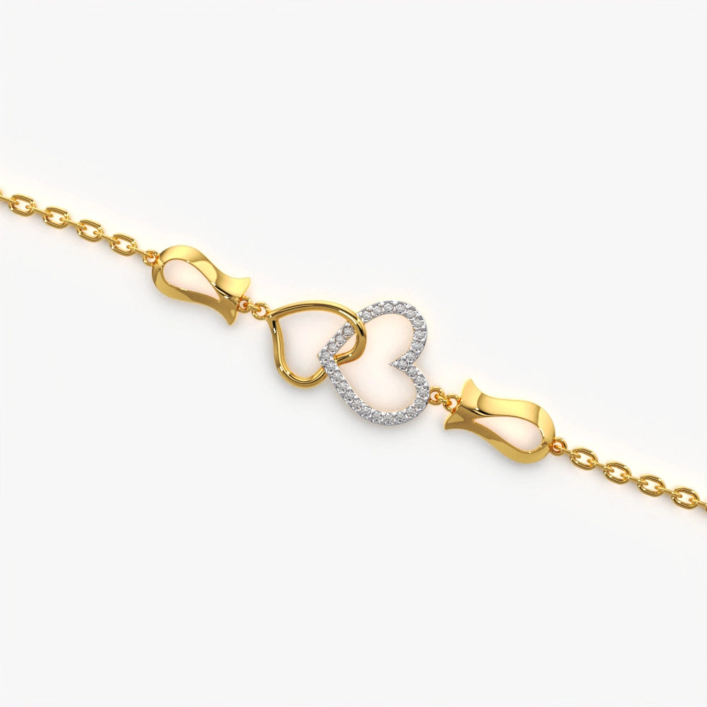Heart Linked Charm Bracelet