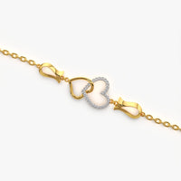 Interlocked Twin Heart Tulip Bracelet