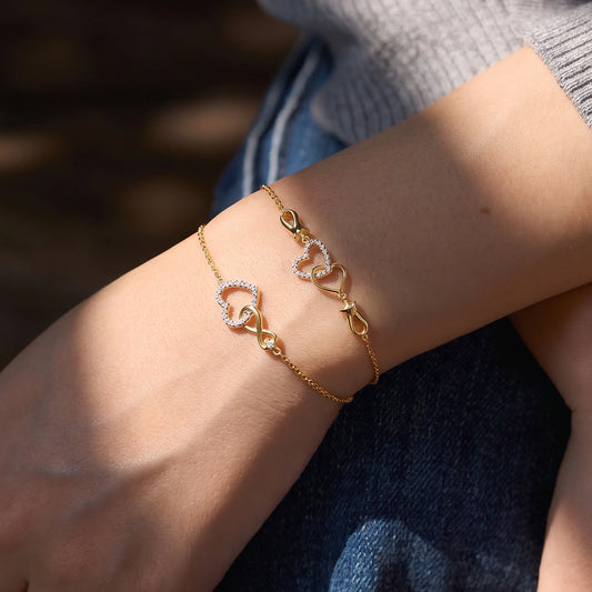 Intertwined Heart Infinity Bracelet Set