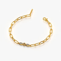 Marquise Trio Paperclip Chain Bracelet