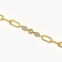 Marquise Trio Paperclip Chain Bracelet