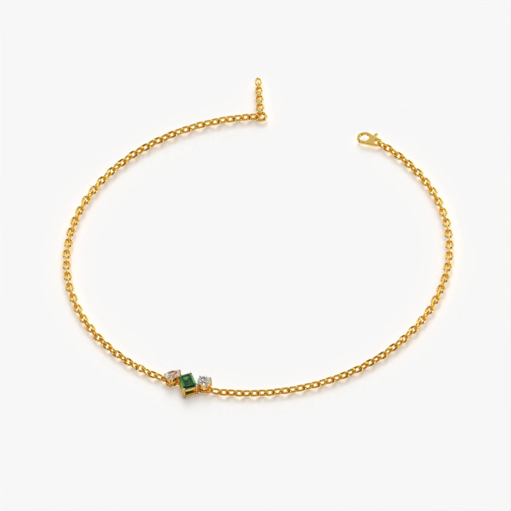 Mixed Cut Green Stone Cluster Bracelet