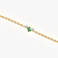 Mixed Cut Green Stone Cluster Bracelet