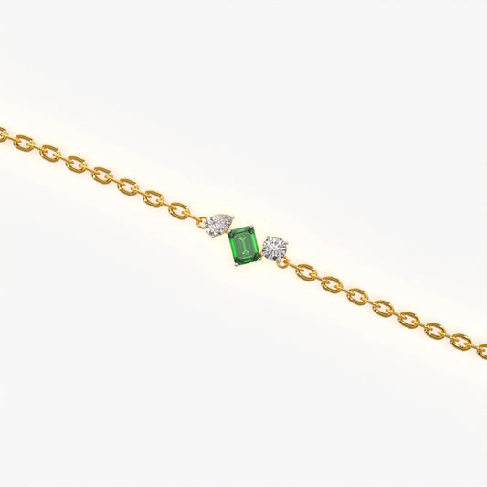 Mixed Cut Green Stone Cluster Bracelet