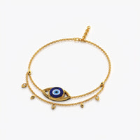 Statement Evil Eye Double Chain Bracelet
