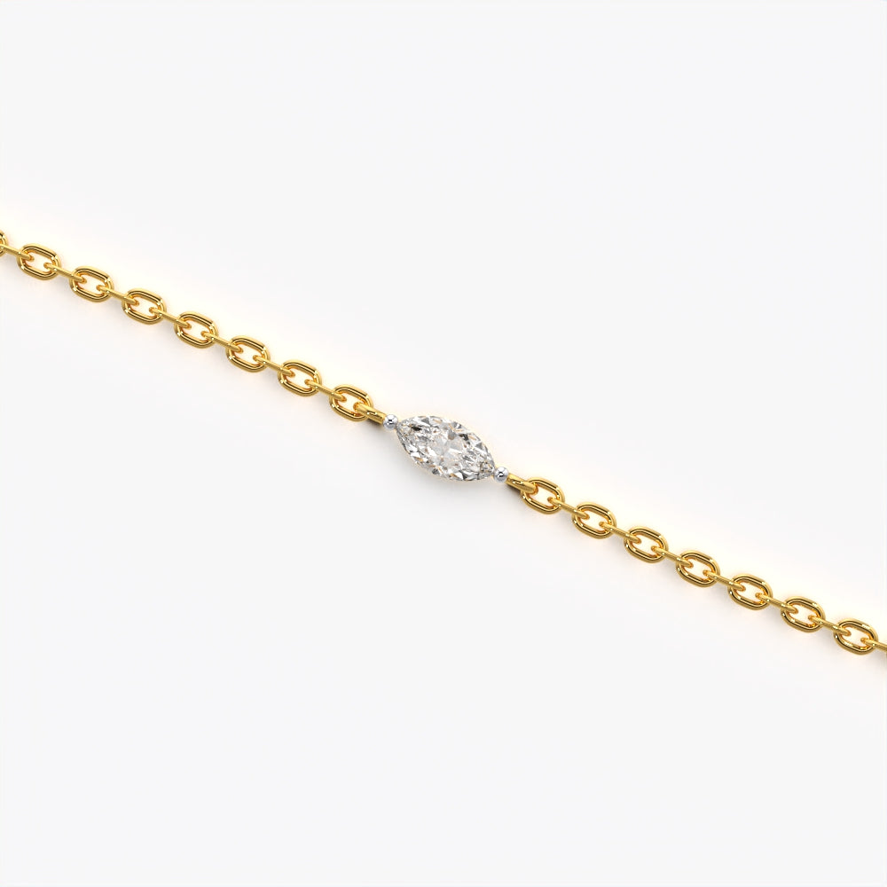 Marquise solitaire bracelet for a delicate everyday jewellery collection