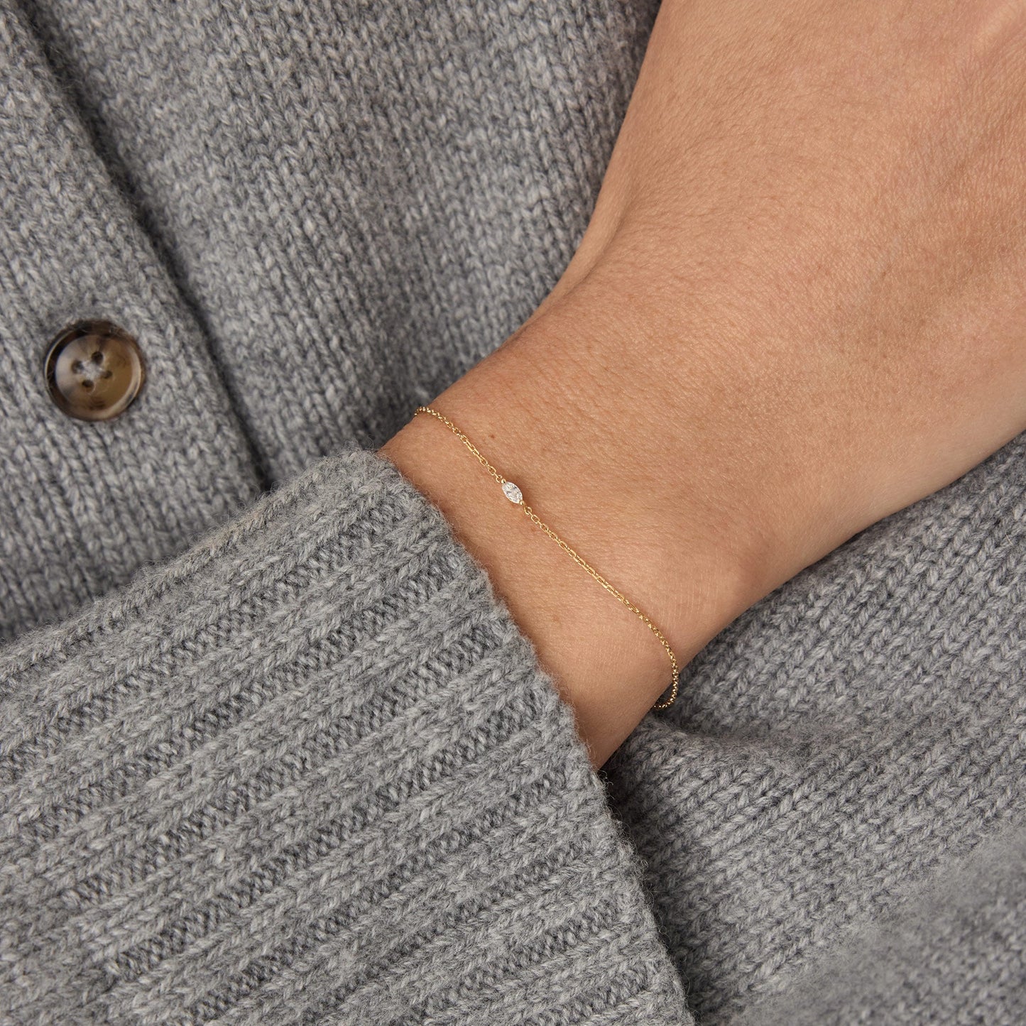 18K Gold Vermeil Marquise CZ Bracelet