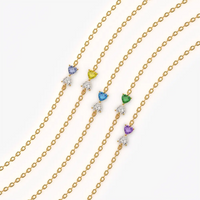 Twin Hearts Coloured Stone Bracelet
