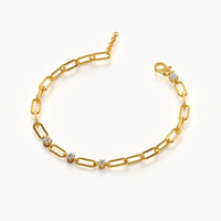Solitaire Paperclip Link Bracelet