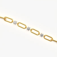 Solitaire Paperclip Link Bracelet