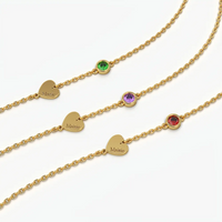 Personalised Name Heart Solitaire Bracelet