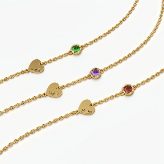 Personalised Name Heart Solitaire Bracelet