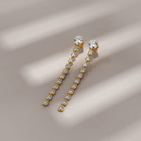Linear Tennis Drop Earrings
