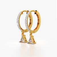 Triangle Drop Huggie Hoops