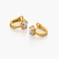 Pear & Oval Duo Huggie Hoops