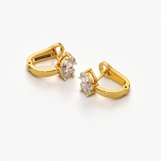 Pear & Oval Duo Huggie Hoops