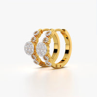 Floral Cluster Huggie Hoop Earrings