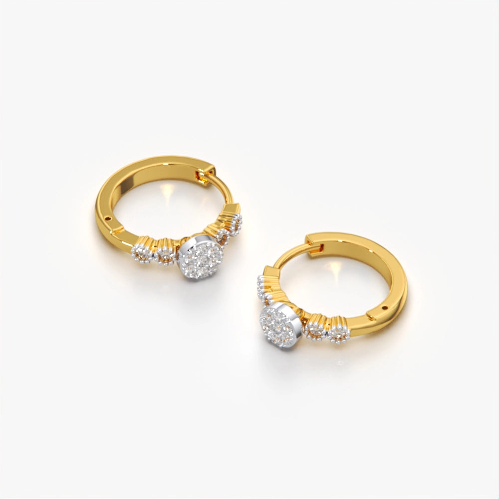 Radiant Round Diamond Hoops