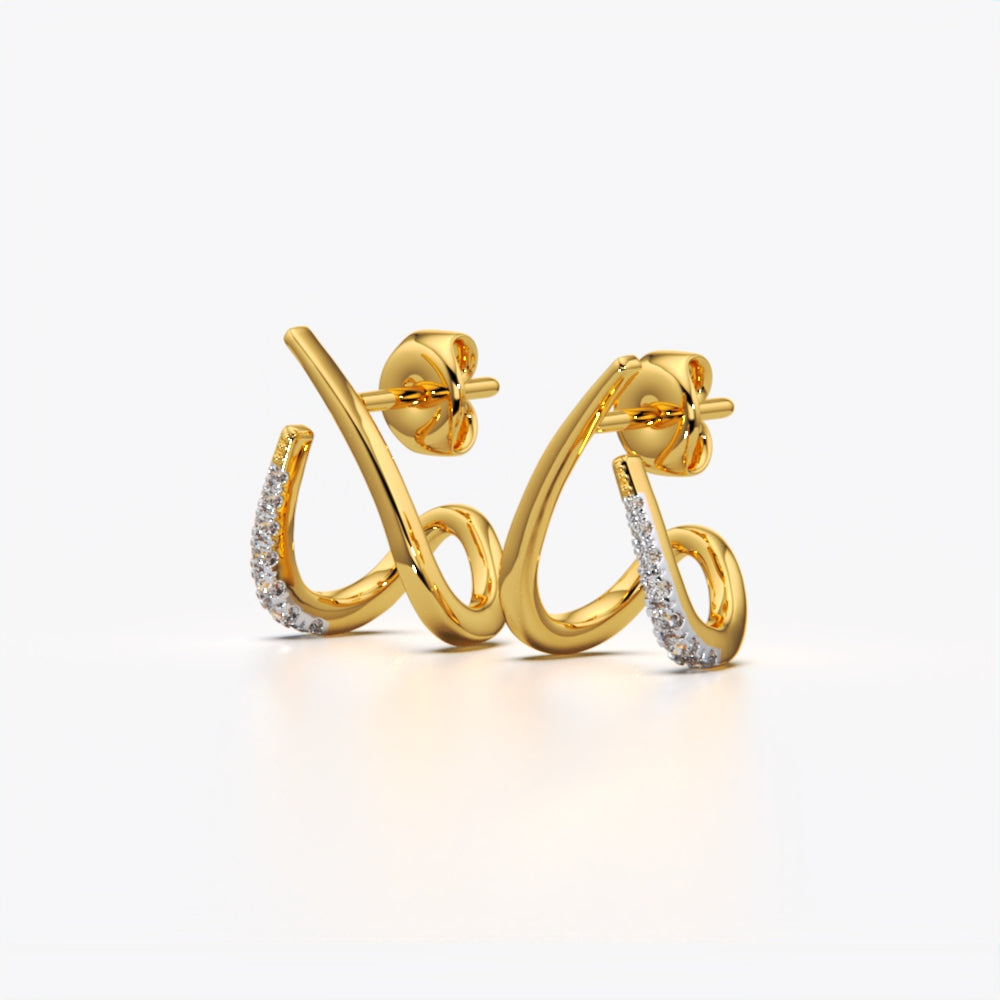 Double Bypass Crisscross Hoop Earrings
