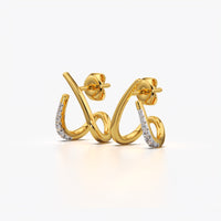 Double Bypass Crisscross Hoop Earrings