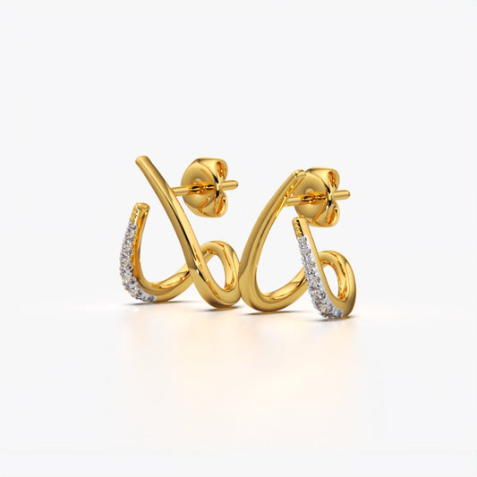 Double Bypass Crisscross Hoop Earrings