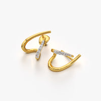 Double Bypass Crisscross Hoop Earrings