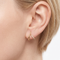 Double Bypass Crisscross Hoop Earrings