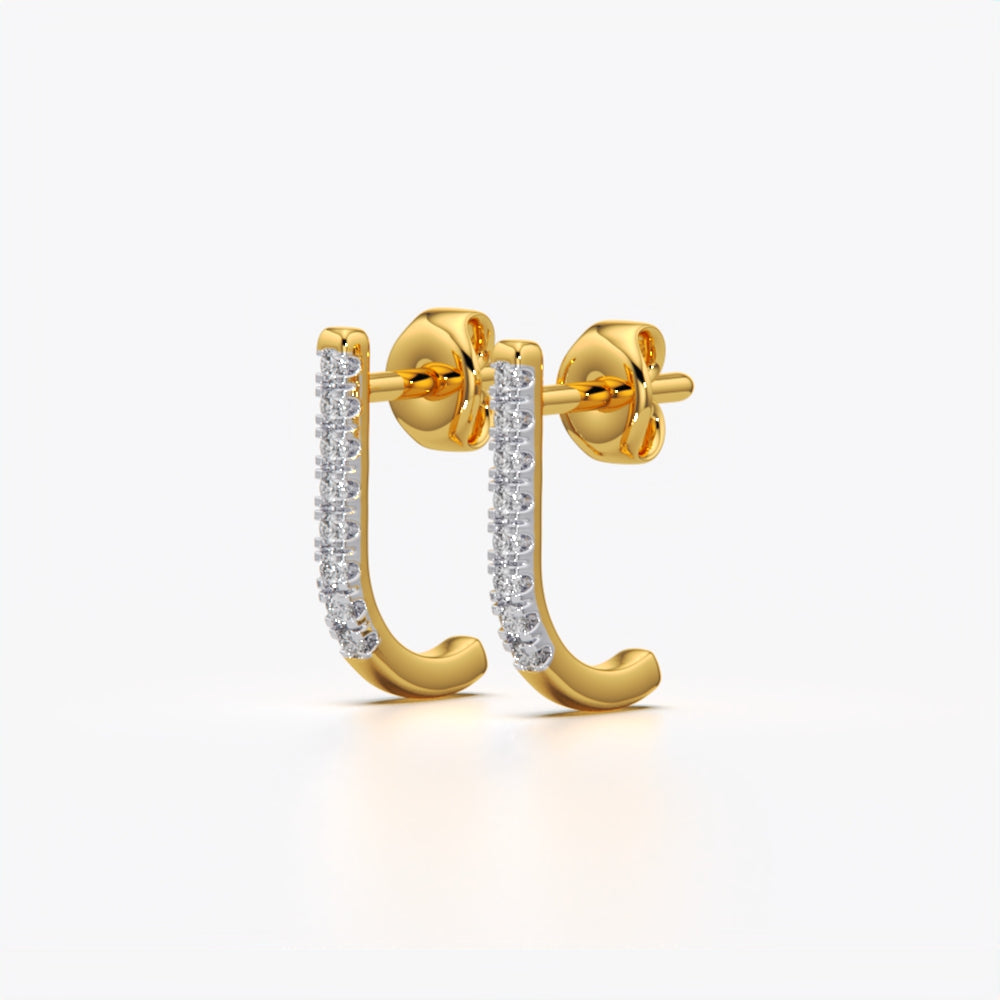 Mini J Shaped Half Hoop Earrings
