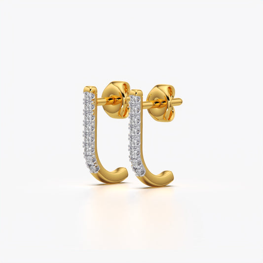 Mini J Shaped Half Hoop Earrings