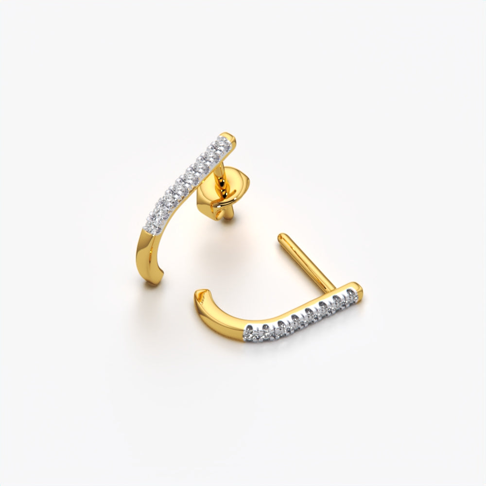 Mini J Shaped Half Hoop Earrings