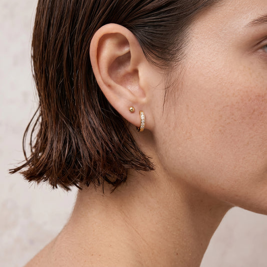Channel-Set Mini Huggie Hoop Earrings