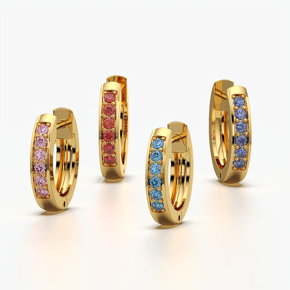 Channel-Set Mini Huggie Hoop Earrings