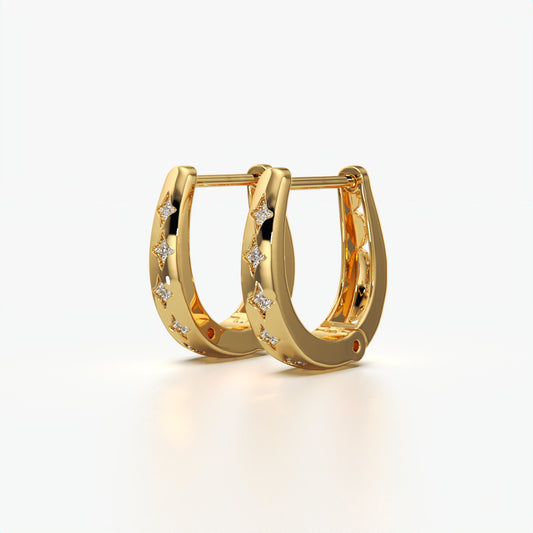 Celestial Scatter Dome Huggie Hoop Earrings