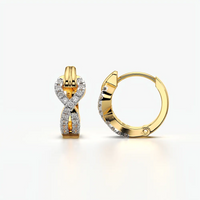 Pave Chain Link Huggie Hoop Earrings