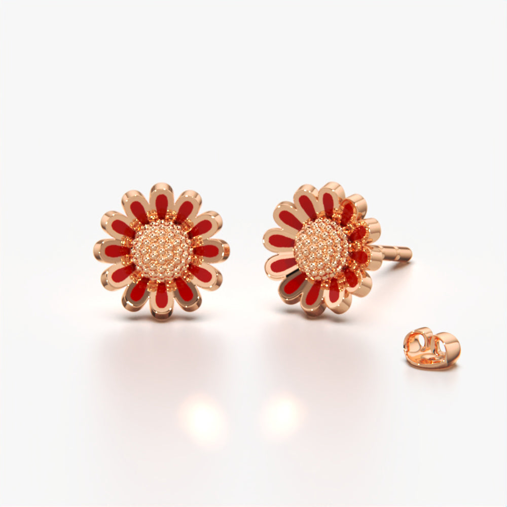 Soft Floral Enamel Studs