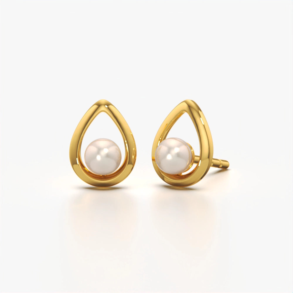 Pear-Shaped Mother of Pearl Stud