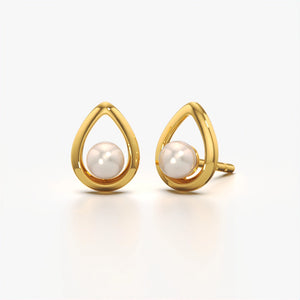 Pear-Shaped Mother of Pearl Stud