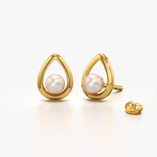 Pear-Shaped Mother of Pearl Stud