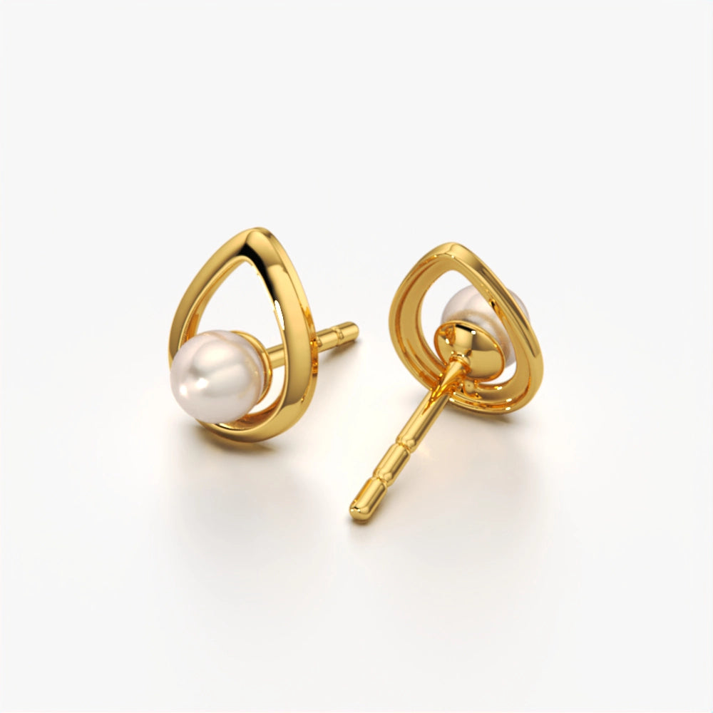 Pear-Shaped Mother of Pearl Stud