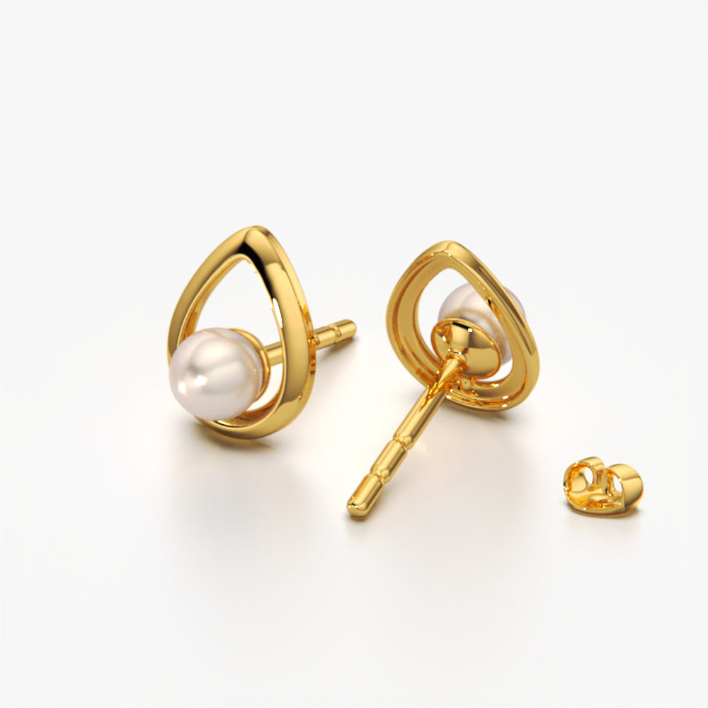 Pear-Shaped Mother of Pearl Stud
