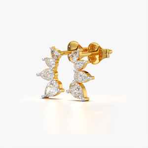 Pear-Shaped Diamond Stud