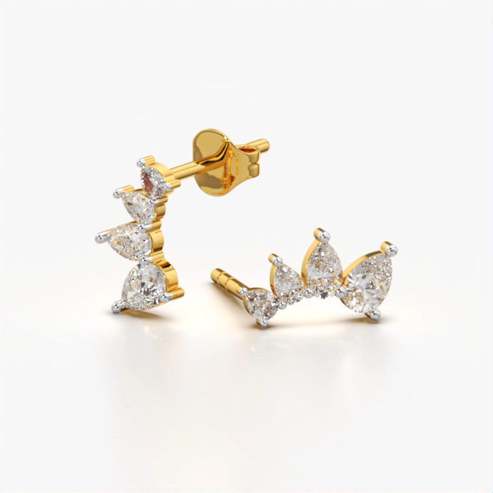 Pear-Shaped Diamond Stud