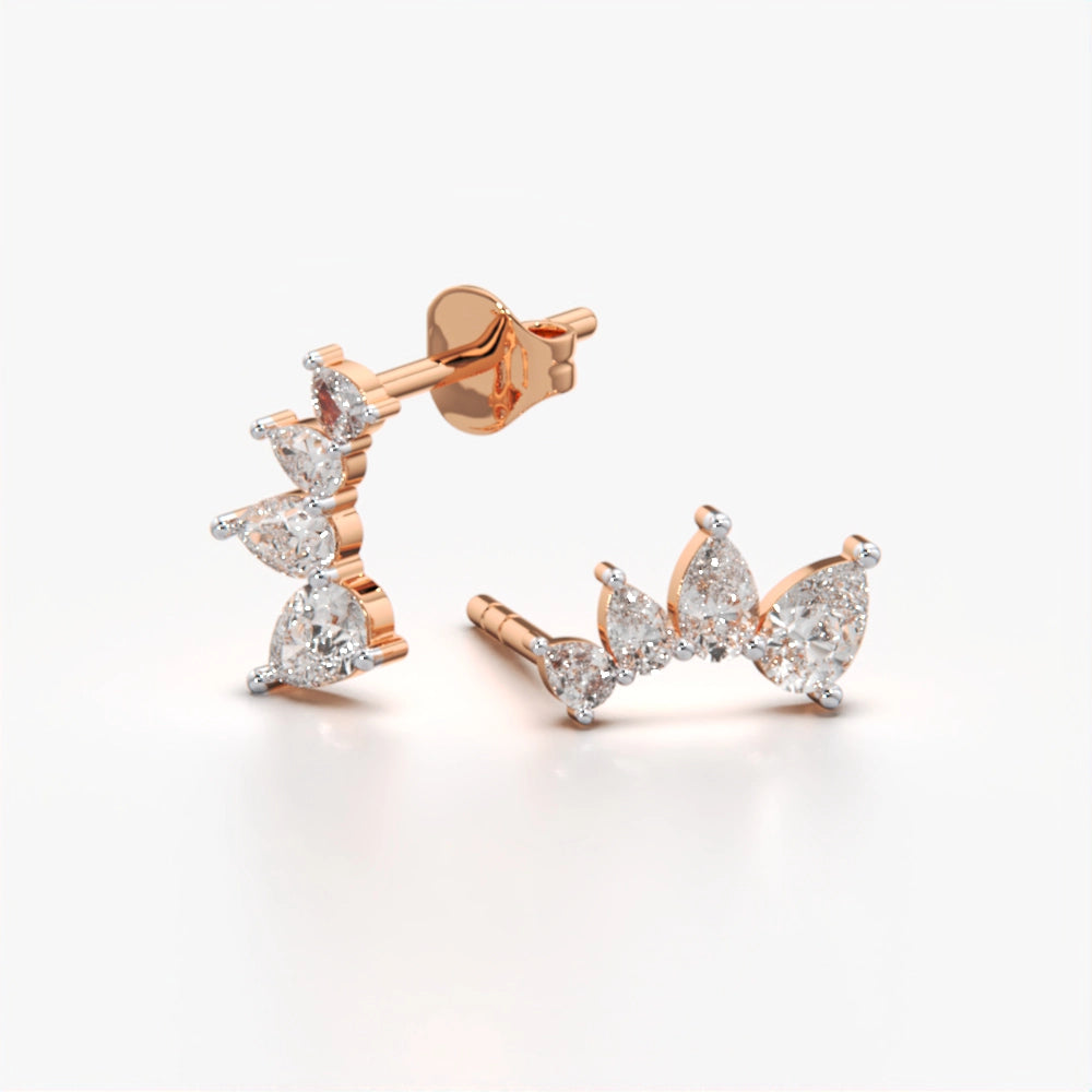 Pear-Shaped Diamond Stud