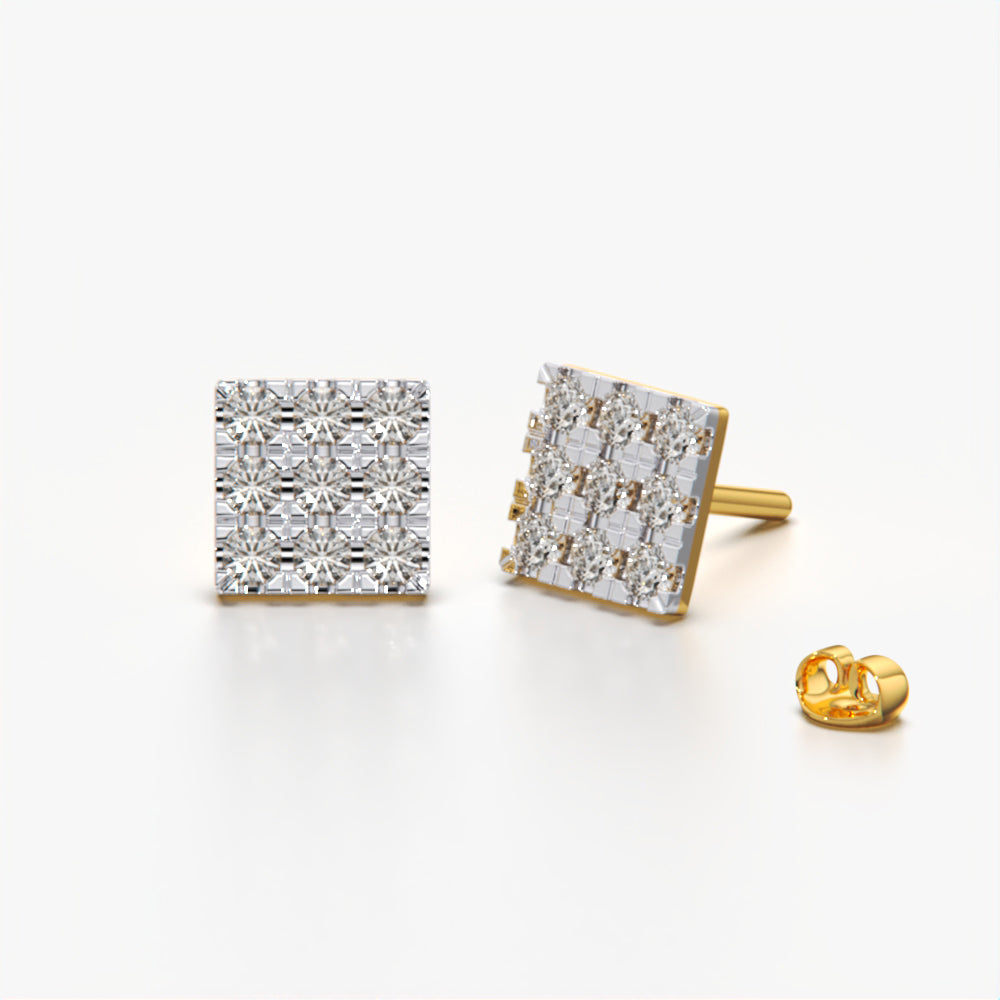 Classic Pave Square Studs