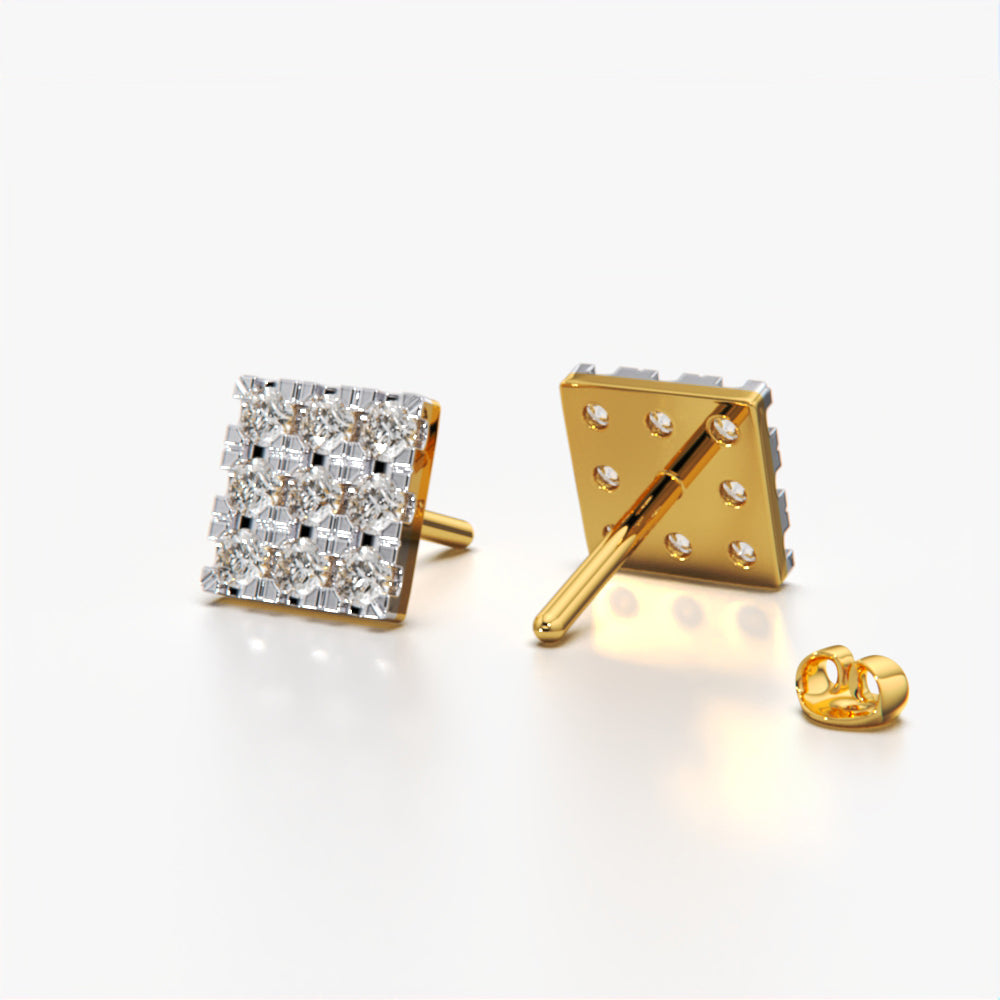 Classic Pave Square Studs